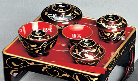 木製仏膳椀/木椀付(玉虫本唐草)